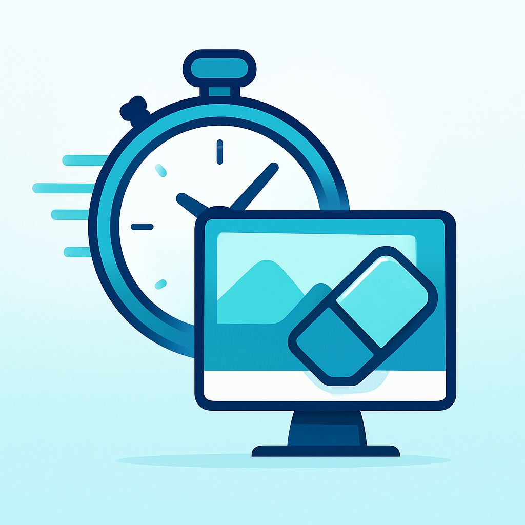 Illustration showcasing fast text removal process.